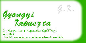 gyongyi kapuszta business card